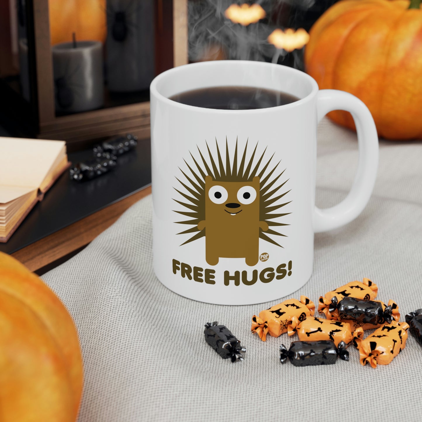 FREE HUGS PORCUPINE COFFEE MUG