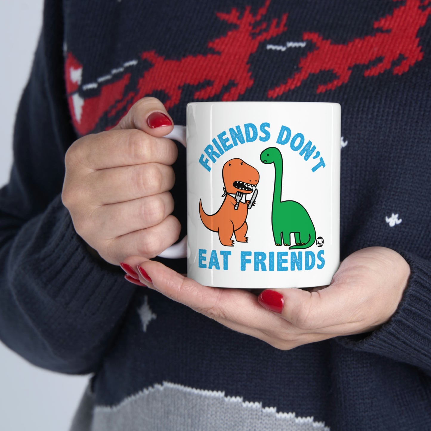 FRIENDS DON'T EAT FRIENDS DINOS COFFEE MUG