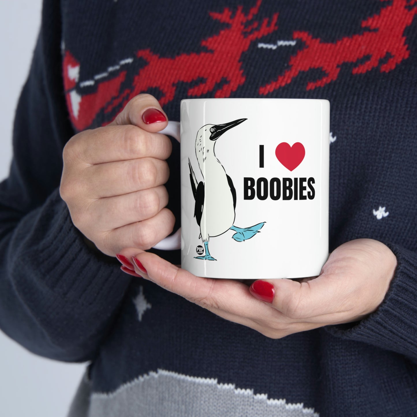 I LOVE BOOBIES, BIRD COFFEE MUG