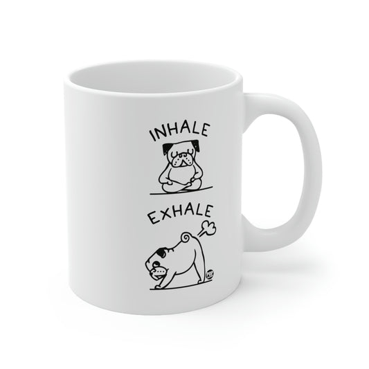 INHALE EXHALE DOG COFFEE MUG