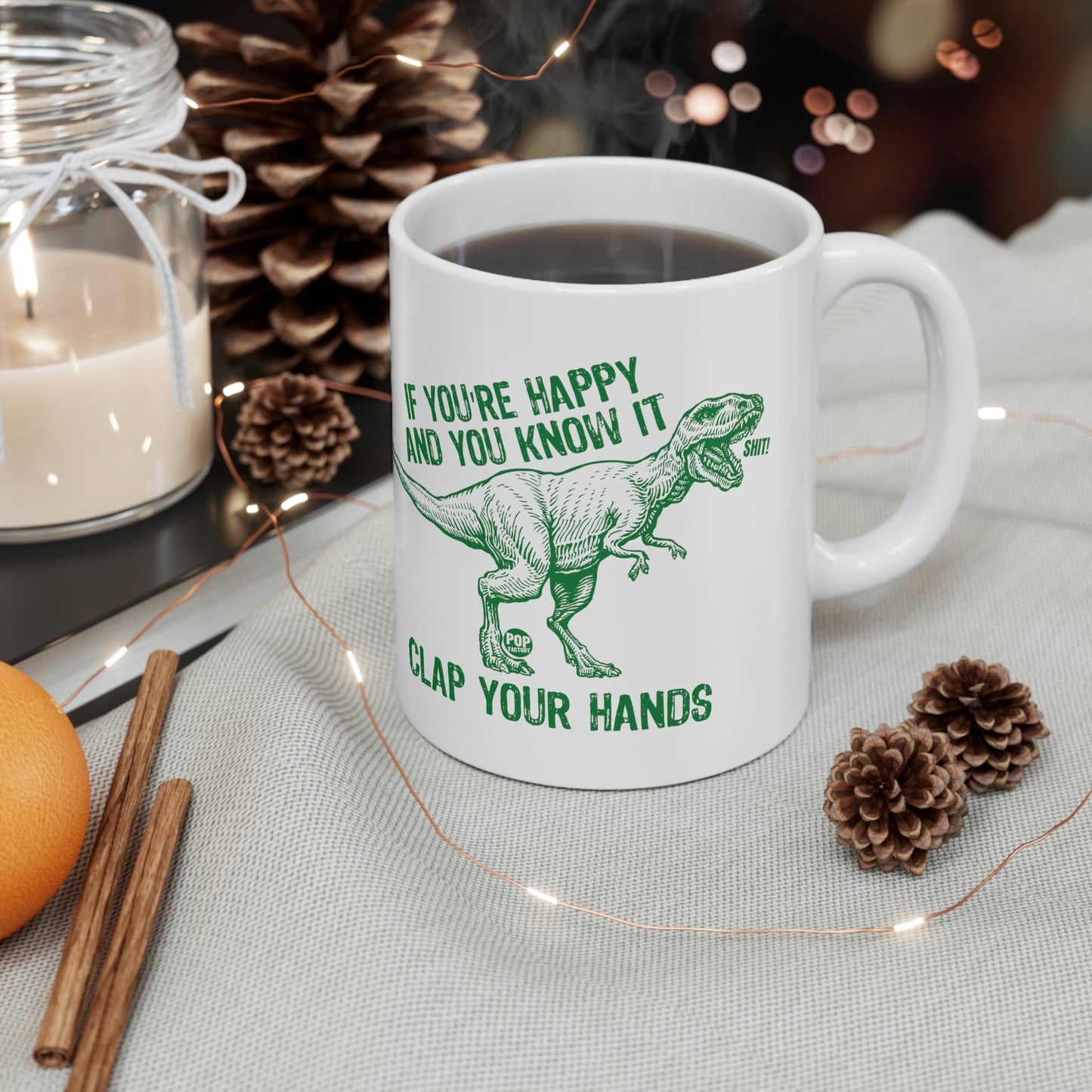 CLAP YOUR HANDS T REX COFFEE MUG