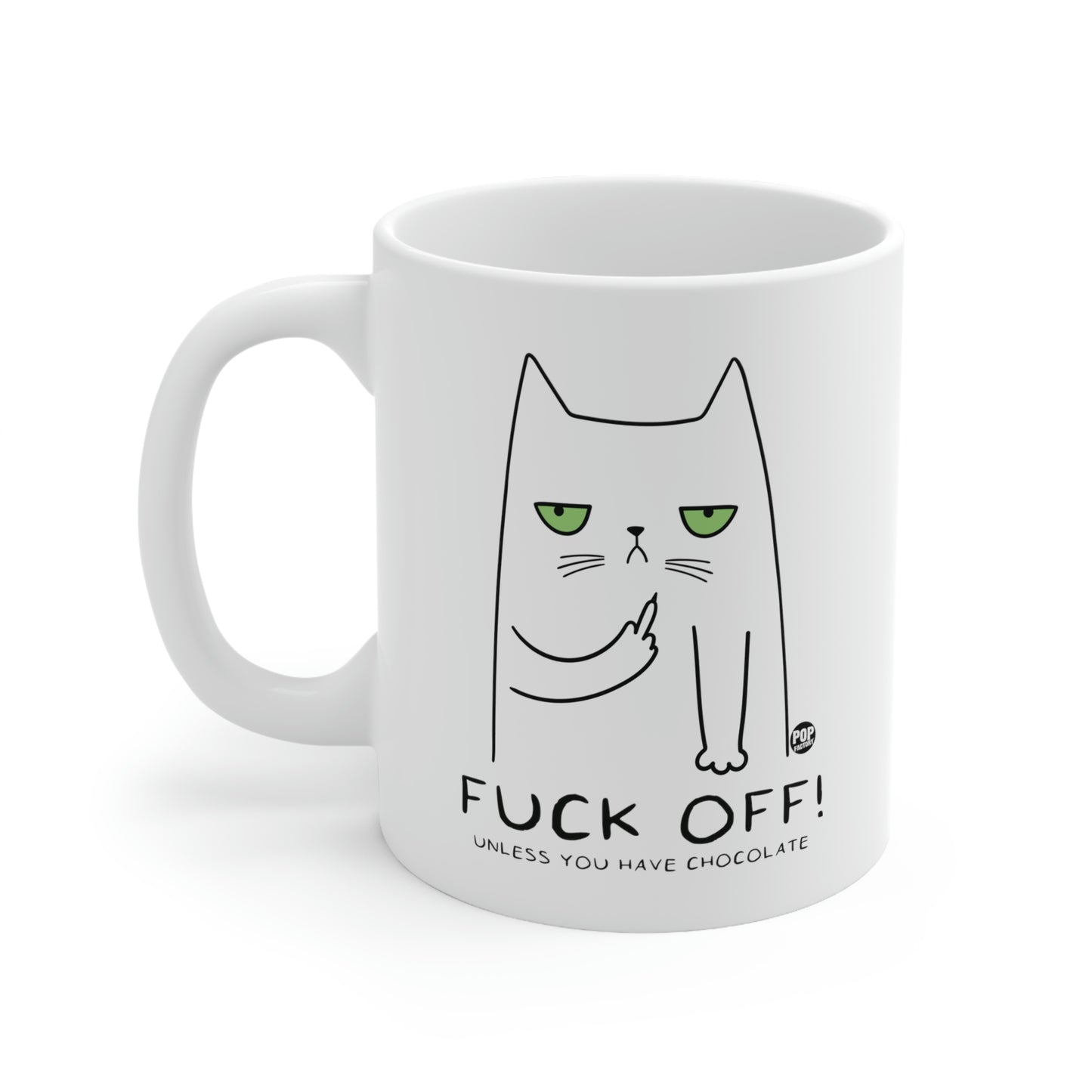 FUCK OFF CHOCOLATE CAT COFFEE MUG\