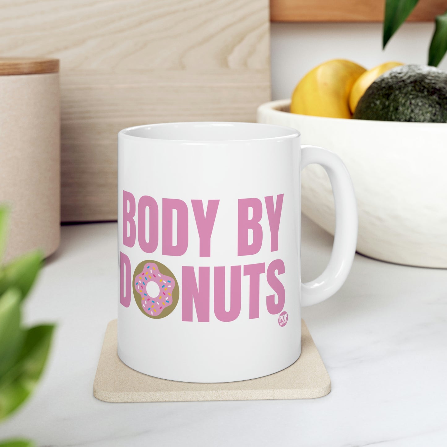 BODY BY DONUTS COFFEE MUG