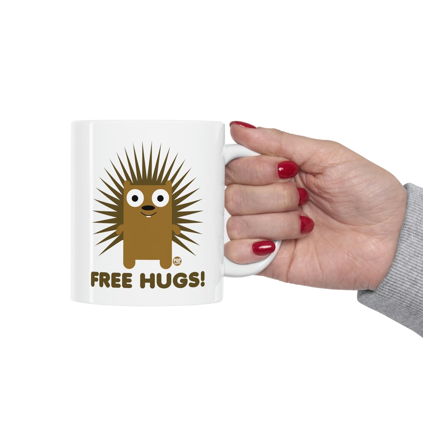 FREE HUGS PORCUPINE COFFEE MUG