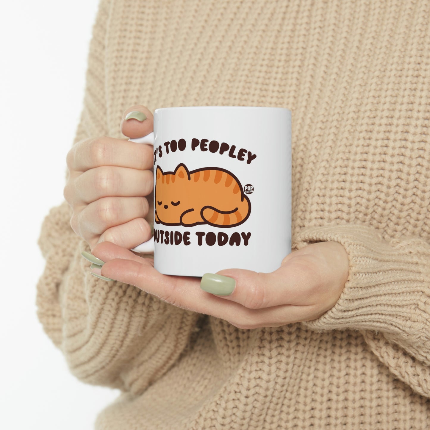 Too Peopley Outside Cat Mug