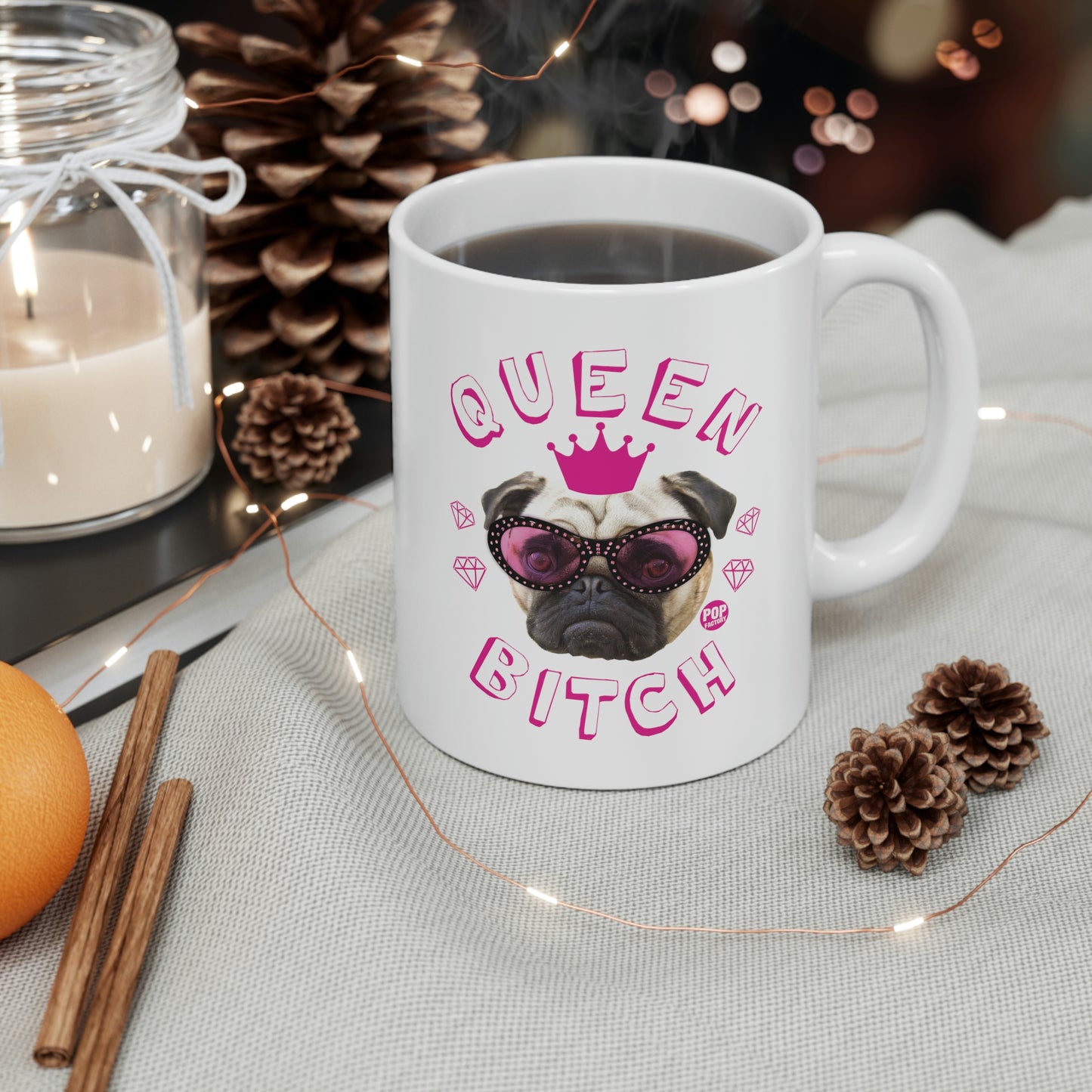 QUEEN BITCH PUG COFFEE MUG