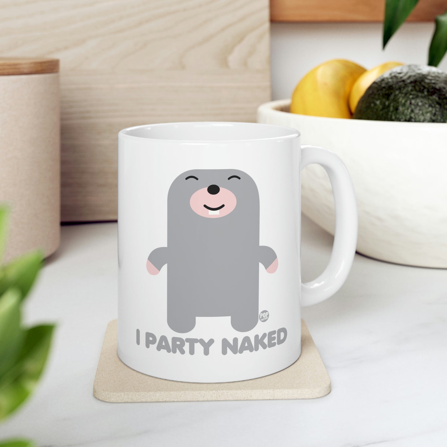 I PARTY NAKED MOLE COFFEE MUG