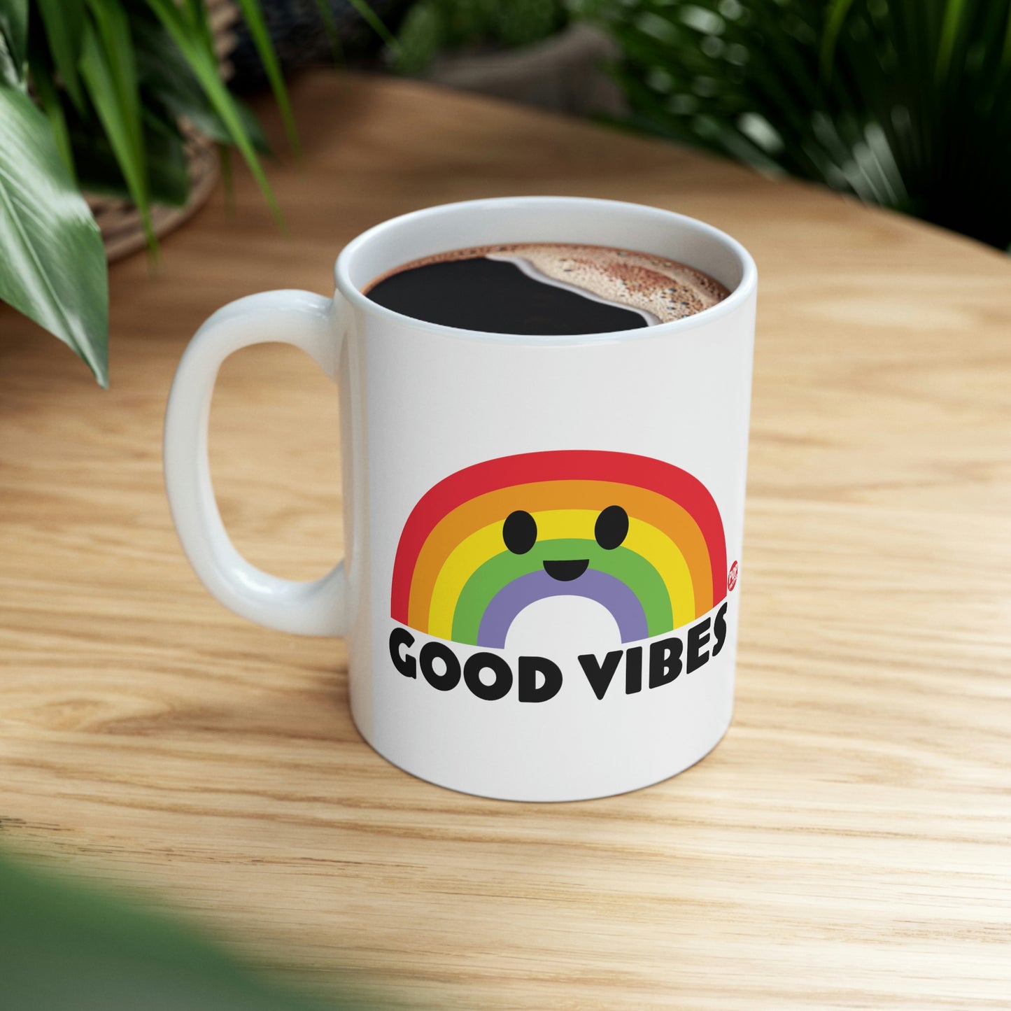 GOOD VIBES RAINBOW COFFEE MUG