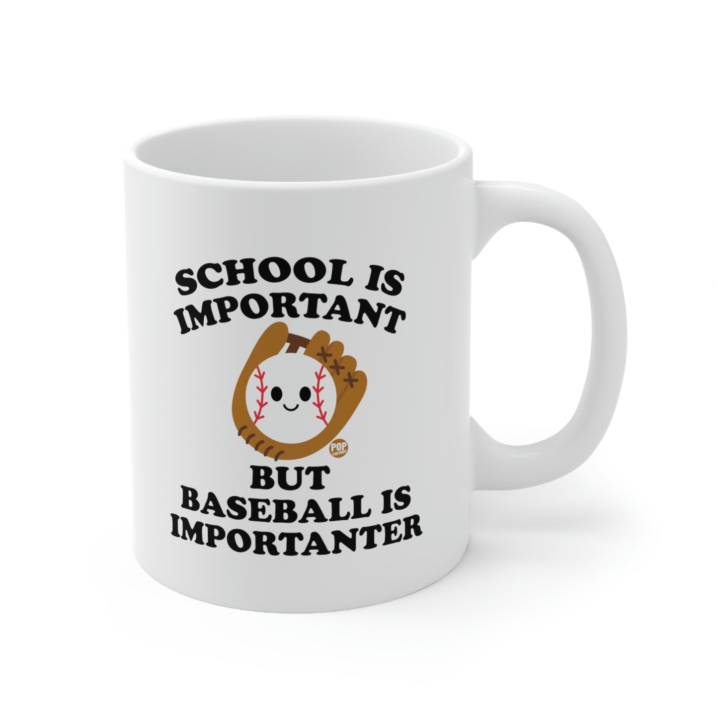 SCHOOL IS IMPORTANT BUT BASEBALL IS IMPORANTER COFFEE MUG