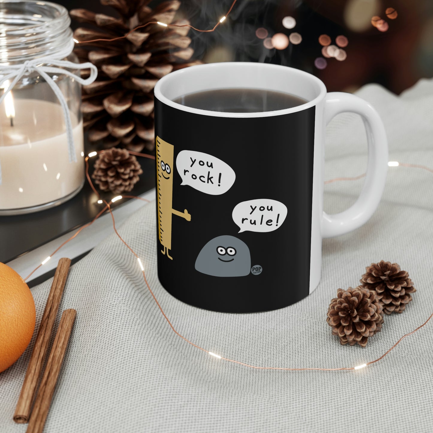 You Rock You Rule Mug – Funny Rock Pun Coffee Cup by StupidMug – Pop Factory® Gift for Pun Lovers & Coworkers