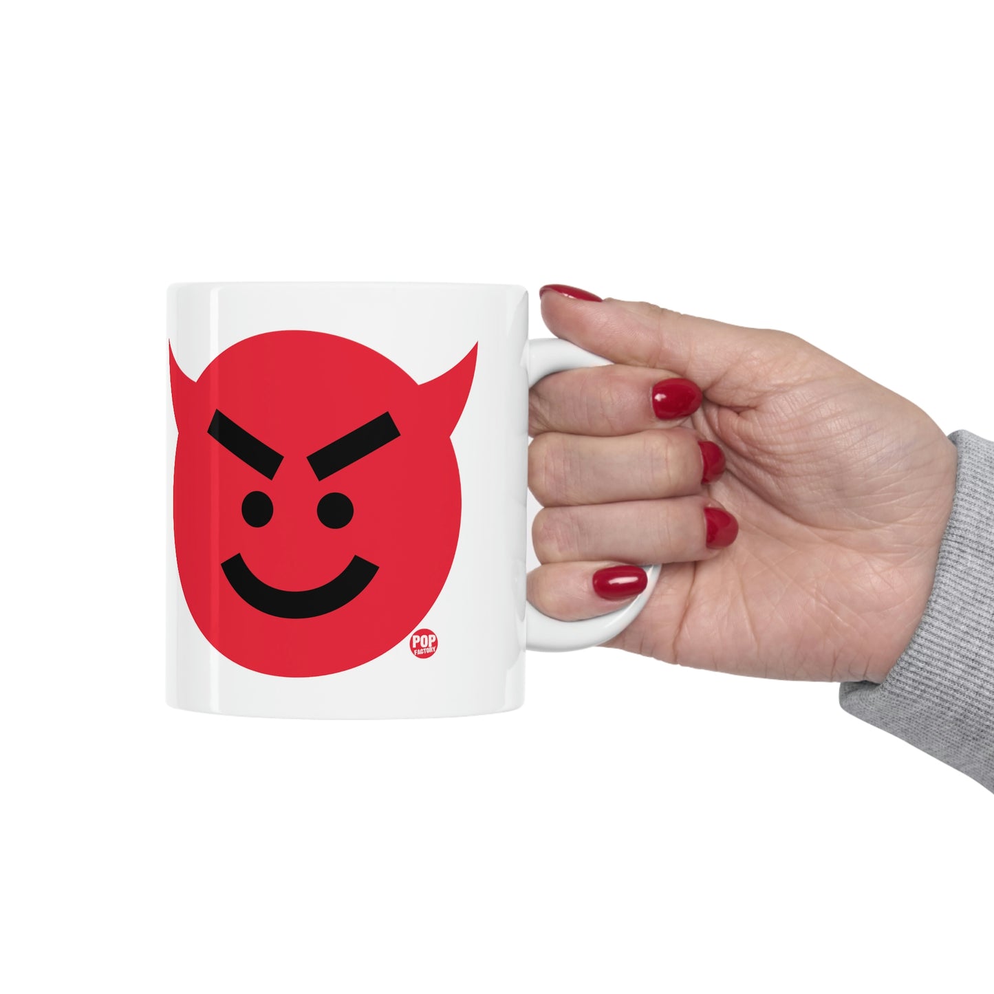 DEVIL SMILEY FACE COFFEE MUG