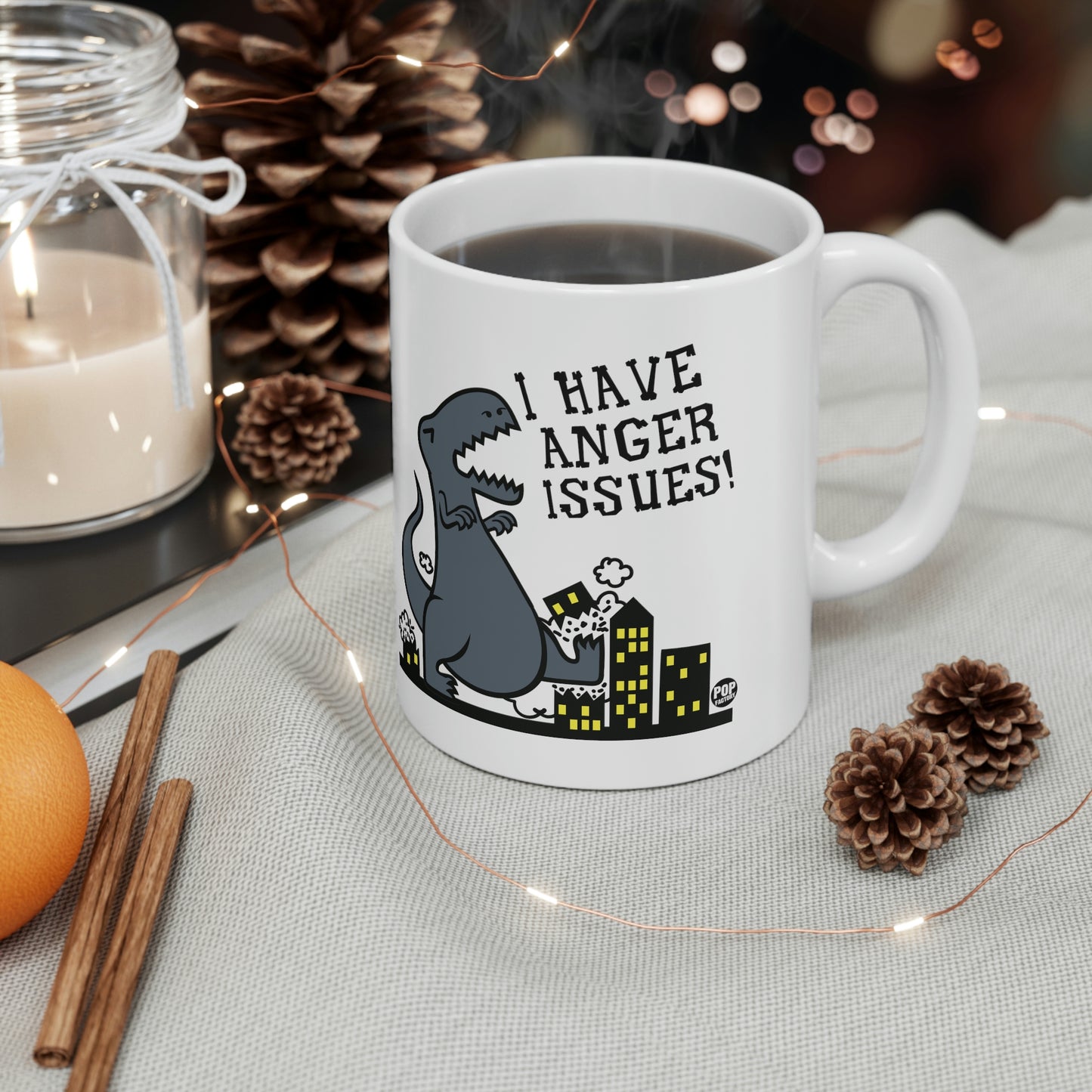 ANGER ISSUES DINOSAUR COFFEE MUG