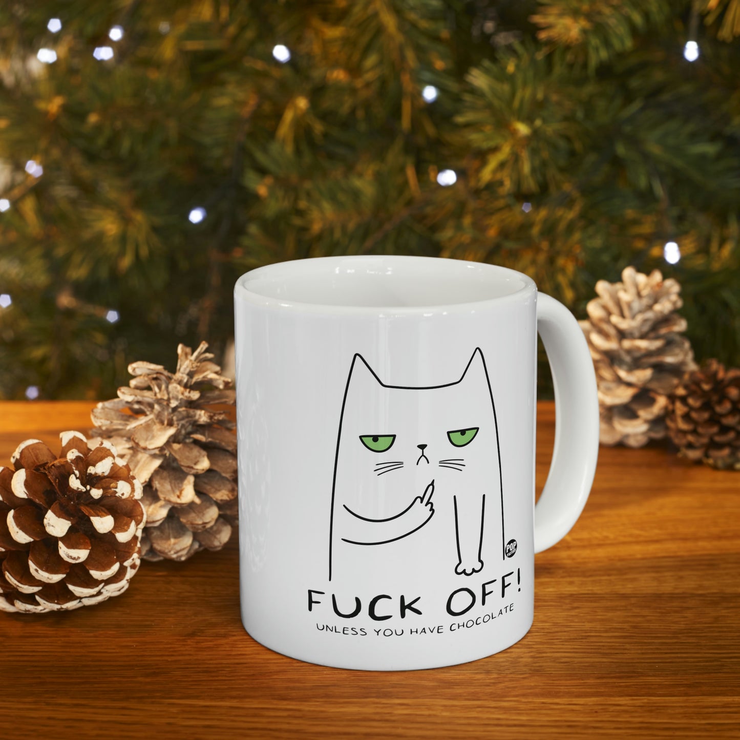 FUCK OFF CHOCOLATE CAT COFFEE MUG\