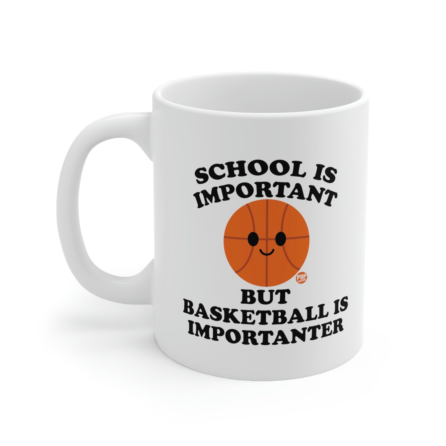 SCHOOL IS IMPORTANT BUT BASKETBALL IS IMPORTANTER COFFEE MUG