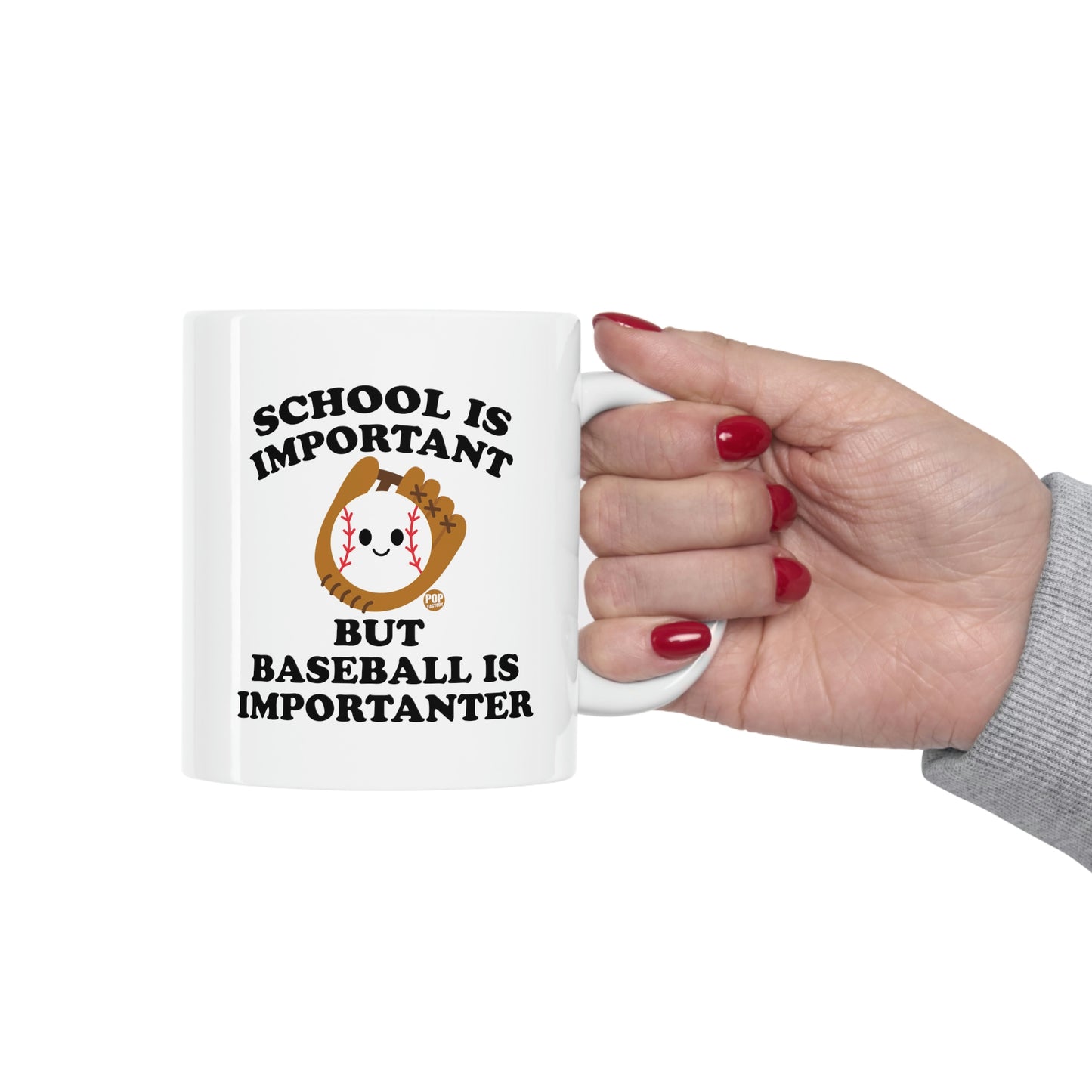 SCHOOL IS IMPORTANT BUT BASEBALL IS IMPORANTER COFFEE MUG