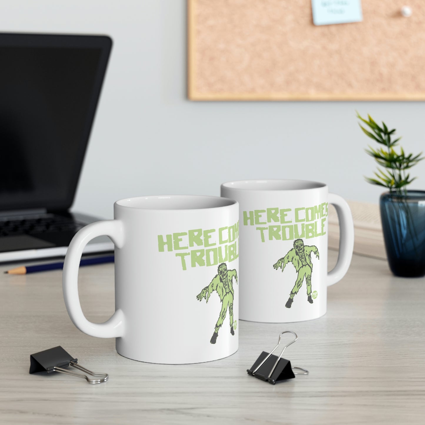 HERE COMES TROUBLE ZOMBIE MUG