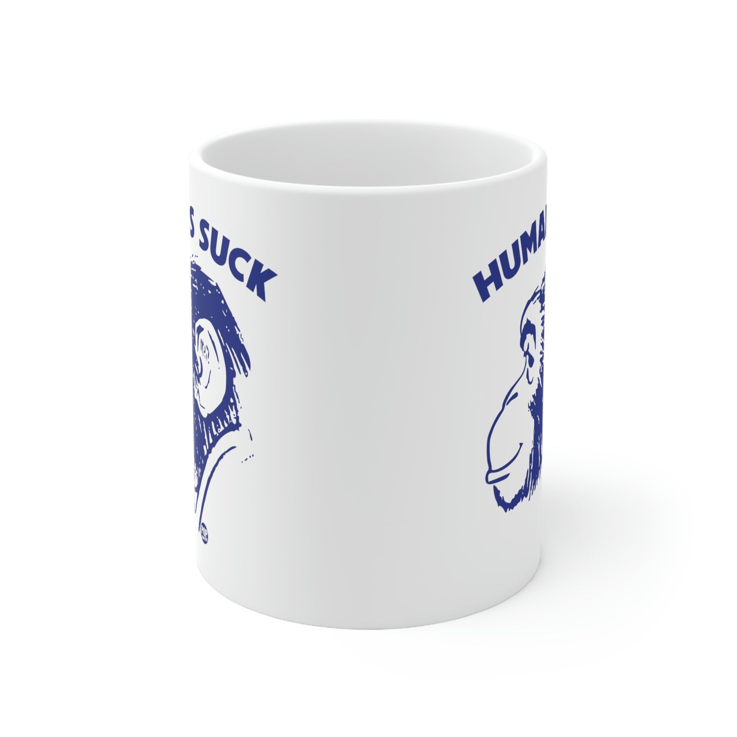 HUMANS SUCK CHIMP COFFEE MUG