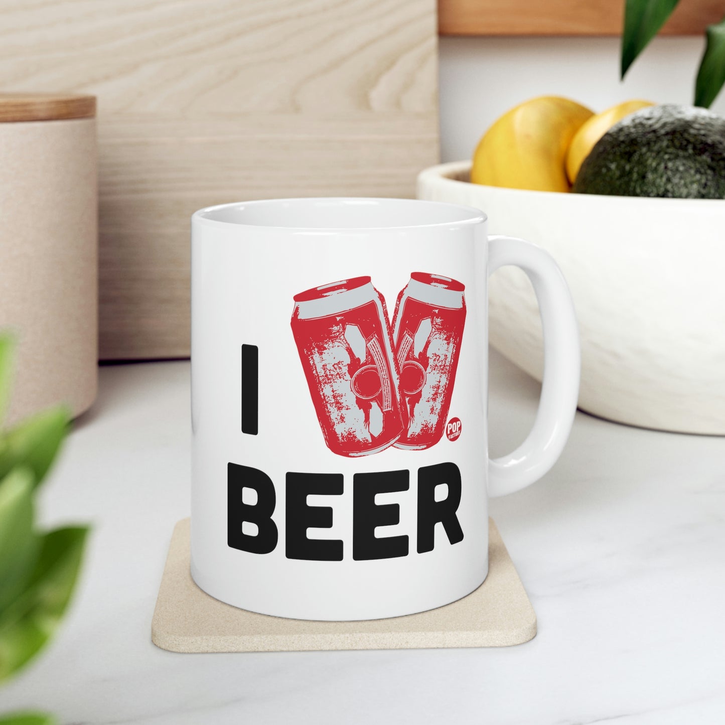 I LOVE BEER CANS COFFEE MUG