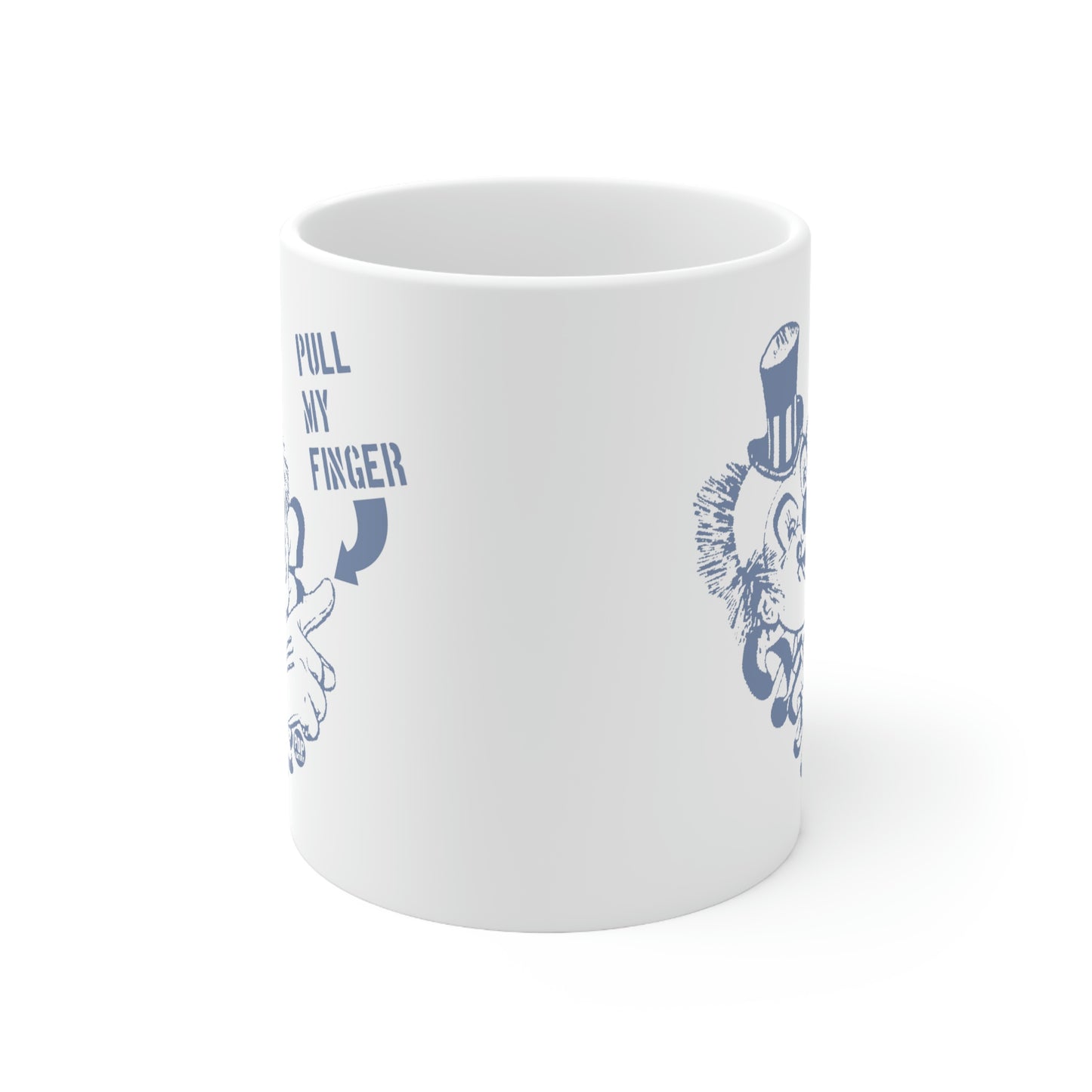 PULL MY FINGER CLOWN COFFEE MUG