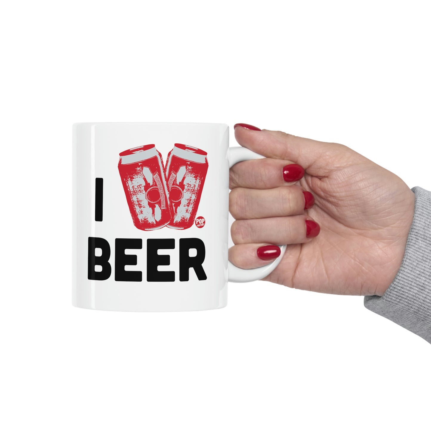 I LOVE BEER CANS COFFEE MUG