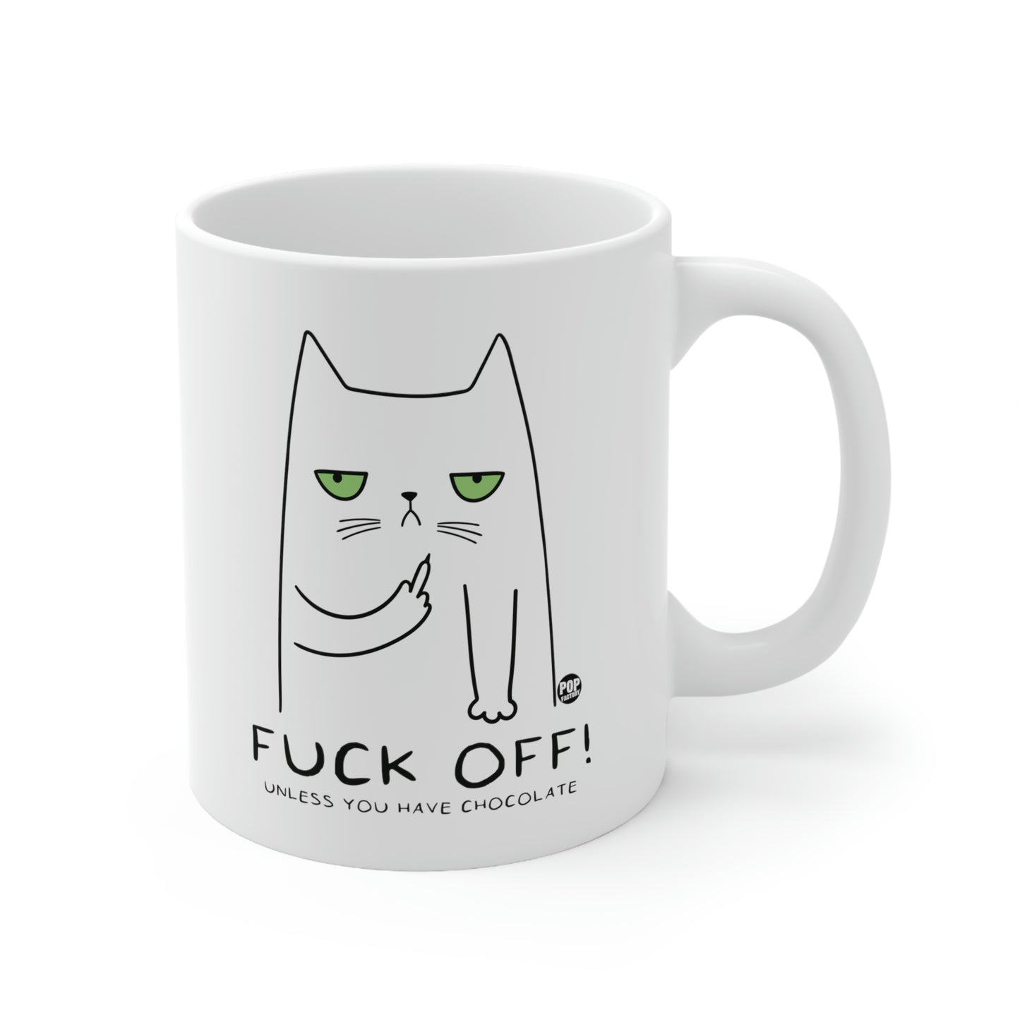 FUCK OFF CHOCOLATE CAT COFFEE MUG\