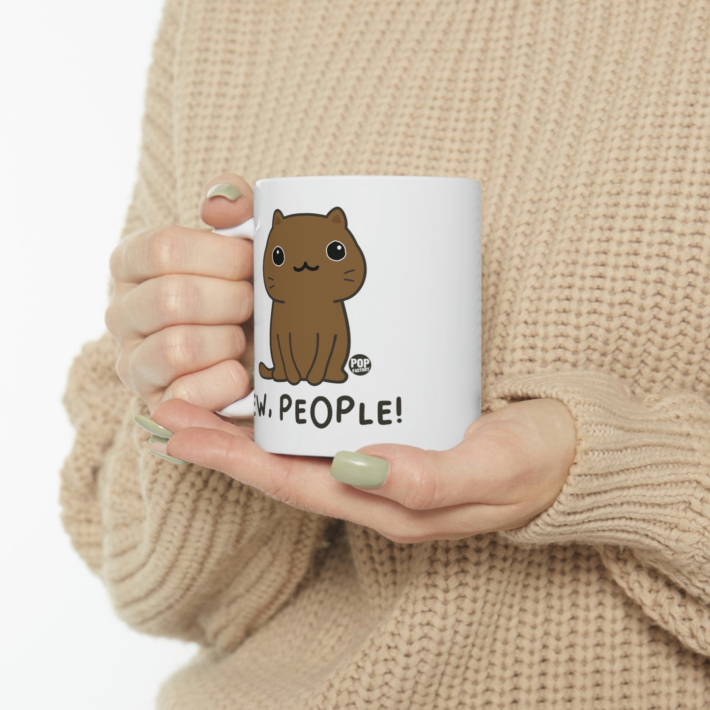 EW PEOPLE CAT COFFEE MUG