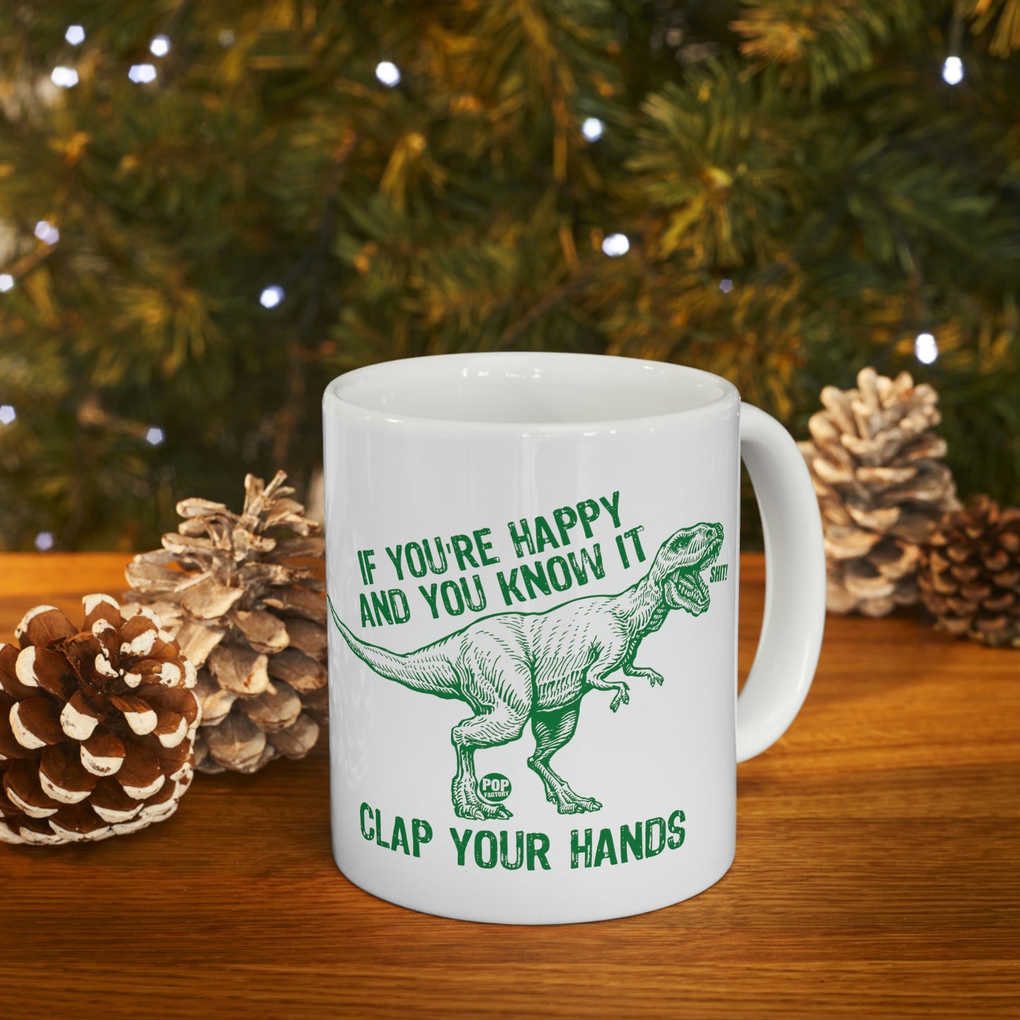 CLAP YOUR HANDS T REX COFFEE MUG