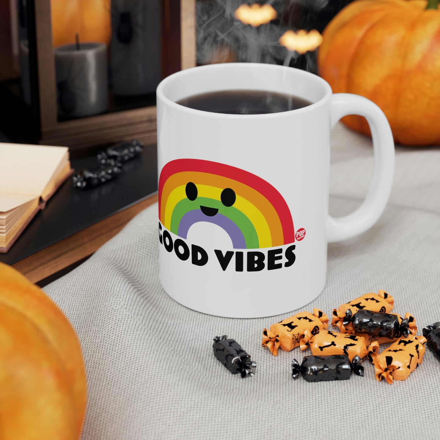 GOOD VIBES RAINBOW COFFEE MUG