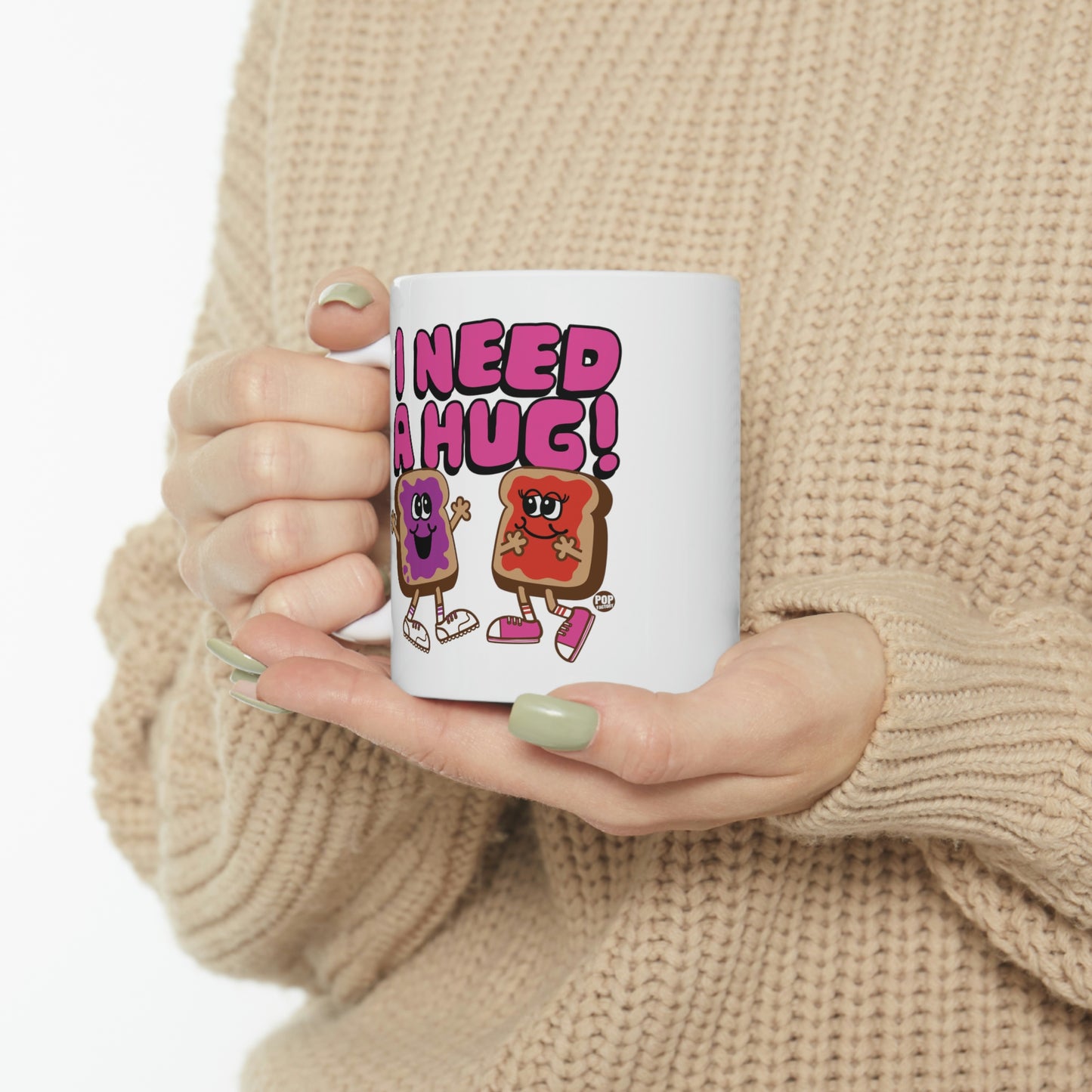 I NEED A HUG!  PBJ COFFEE MUG