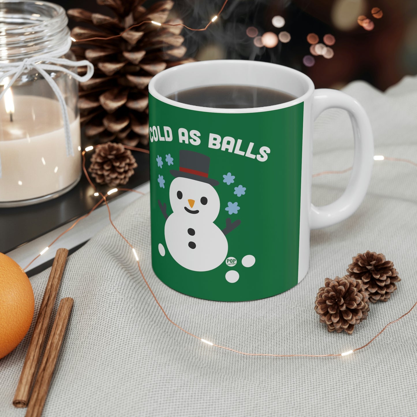 COLD AS BALLS SNOWMAN COFFEE MUG