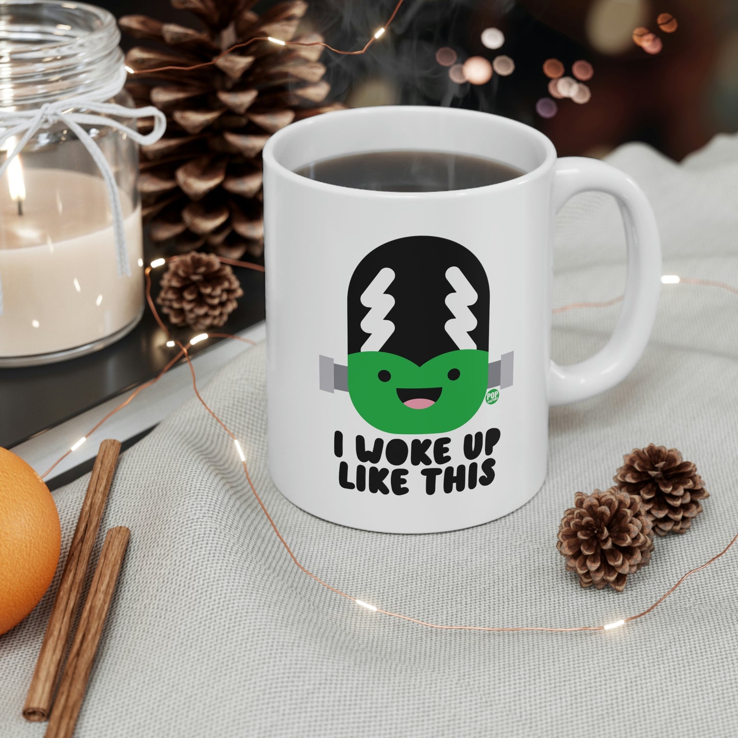 I WOKE UP LIKE THIS. BRIDE FRANKENSTEIN COFFEEMUG