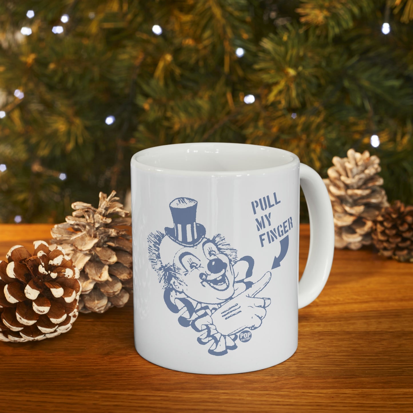 PULL MY FINGER CLOWN COFFEE MUG