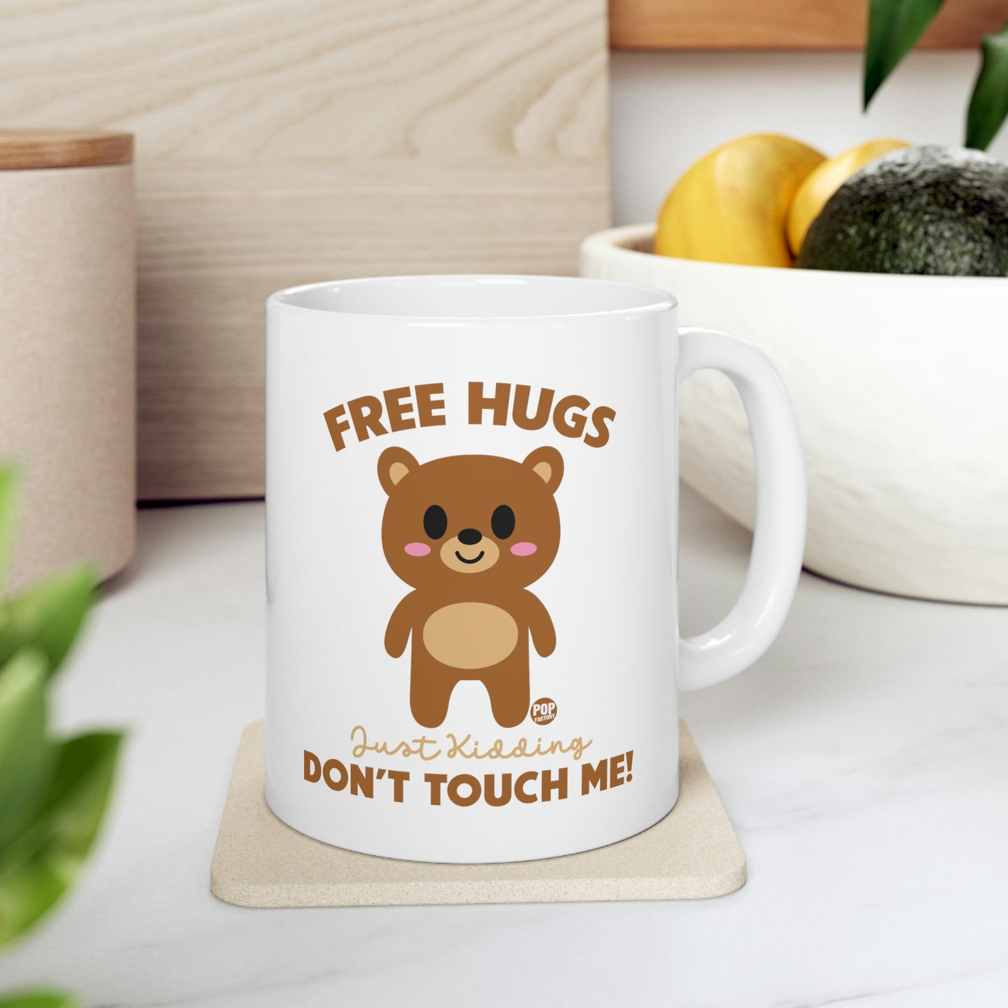 FREE HUGS JUST KIDDING COFFEE MUG