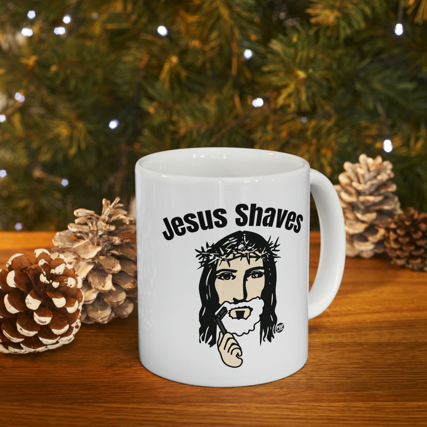 JESUS SAVES COFFEE MUG