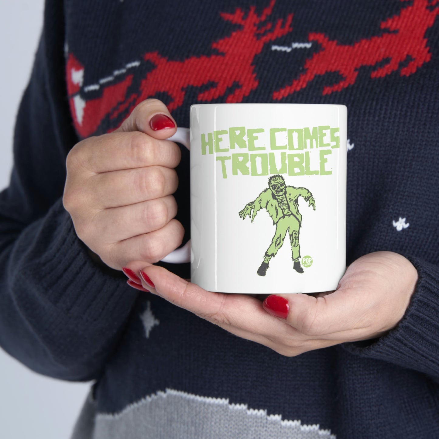 HERE COMES TROUBLE ZOMBIE MUG