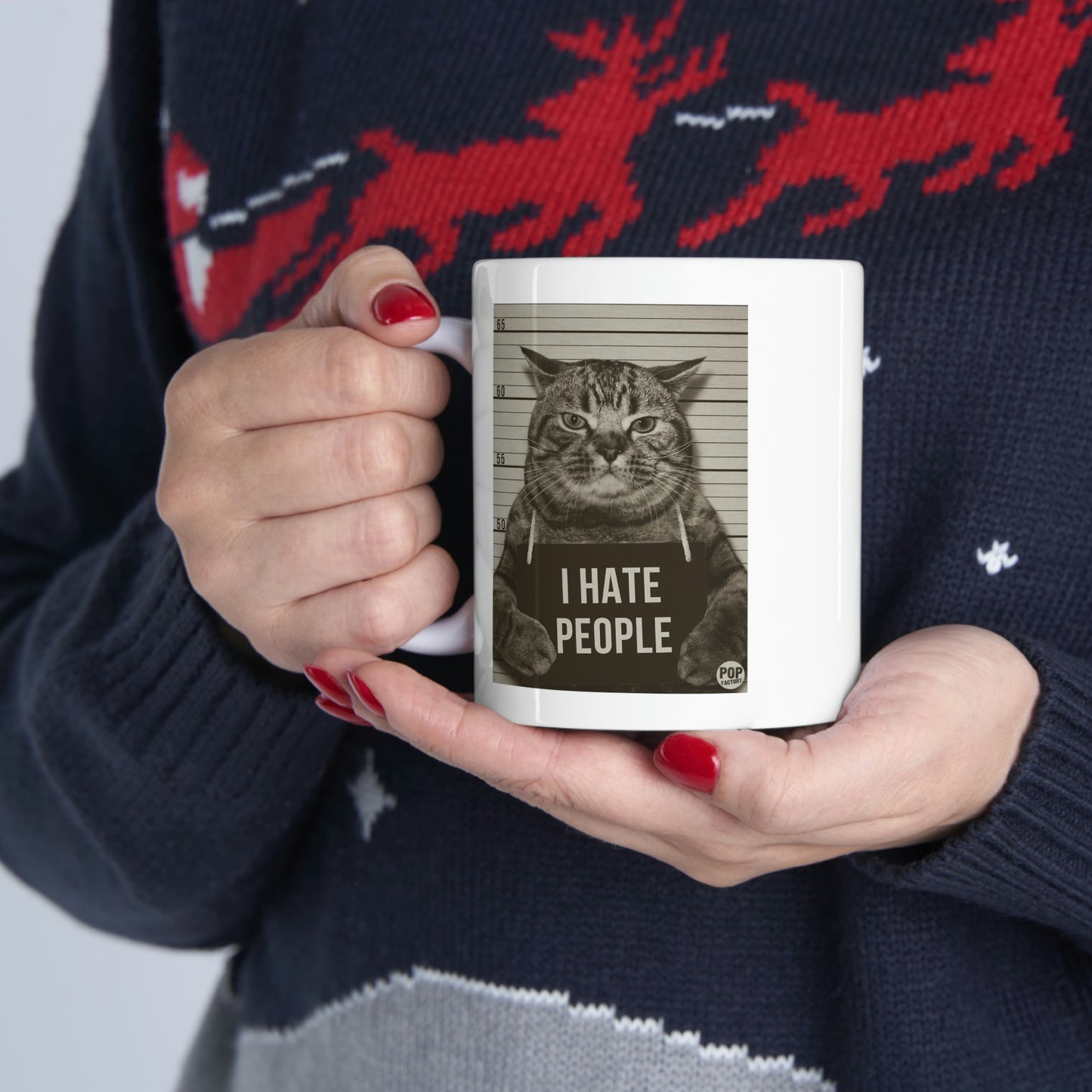 I HATE PEOPLE! CAT COFFEE MUG