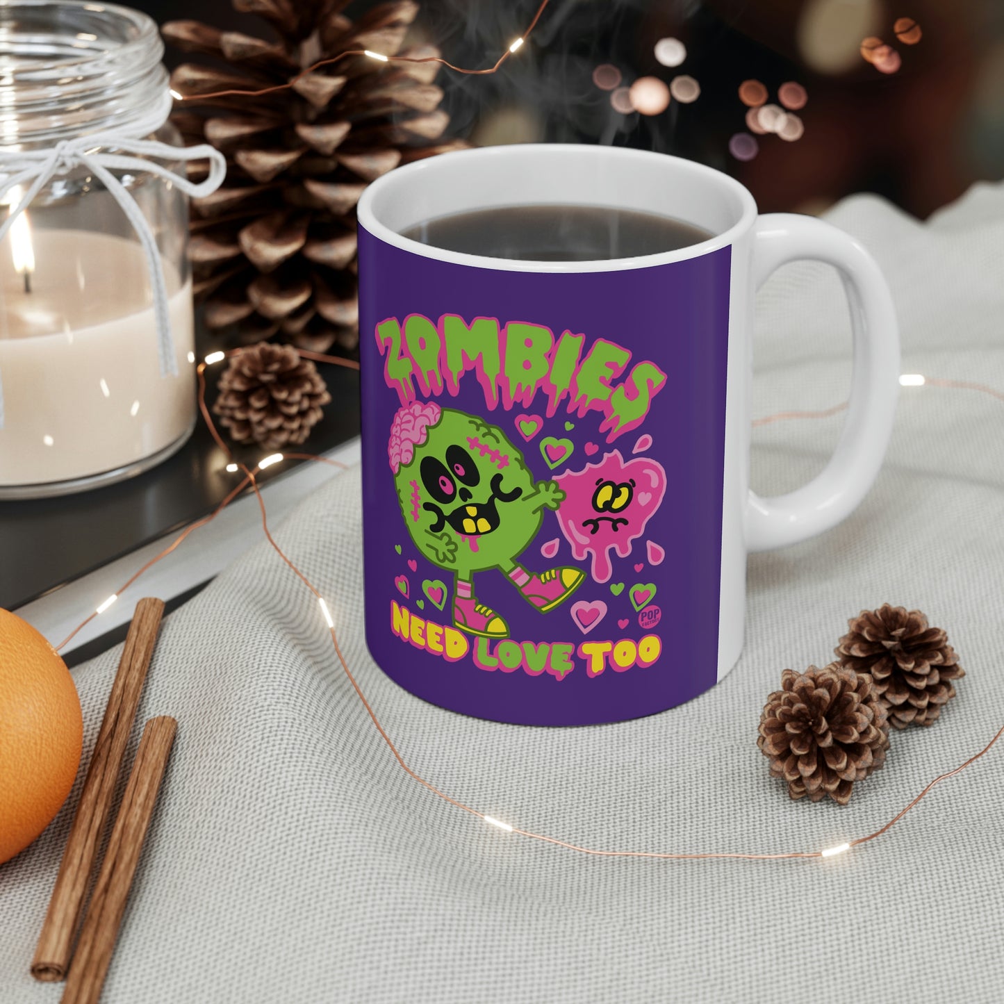 ZOMBIES NEED LOVE TOO COFFEE MUG