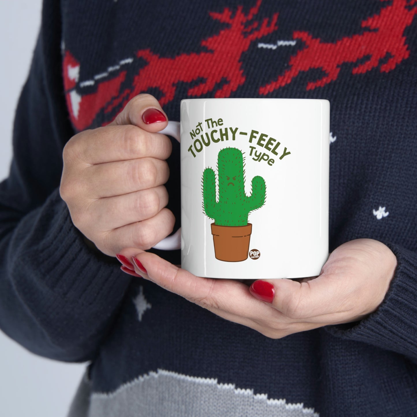 NOT THE TOUCHY FEELY TYPE  CACTUS COFFEE MUG