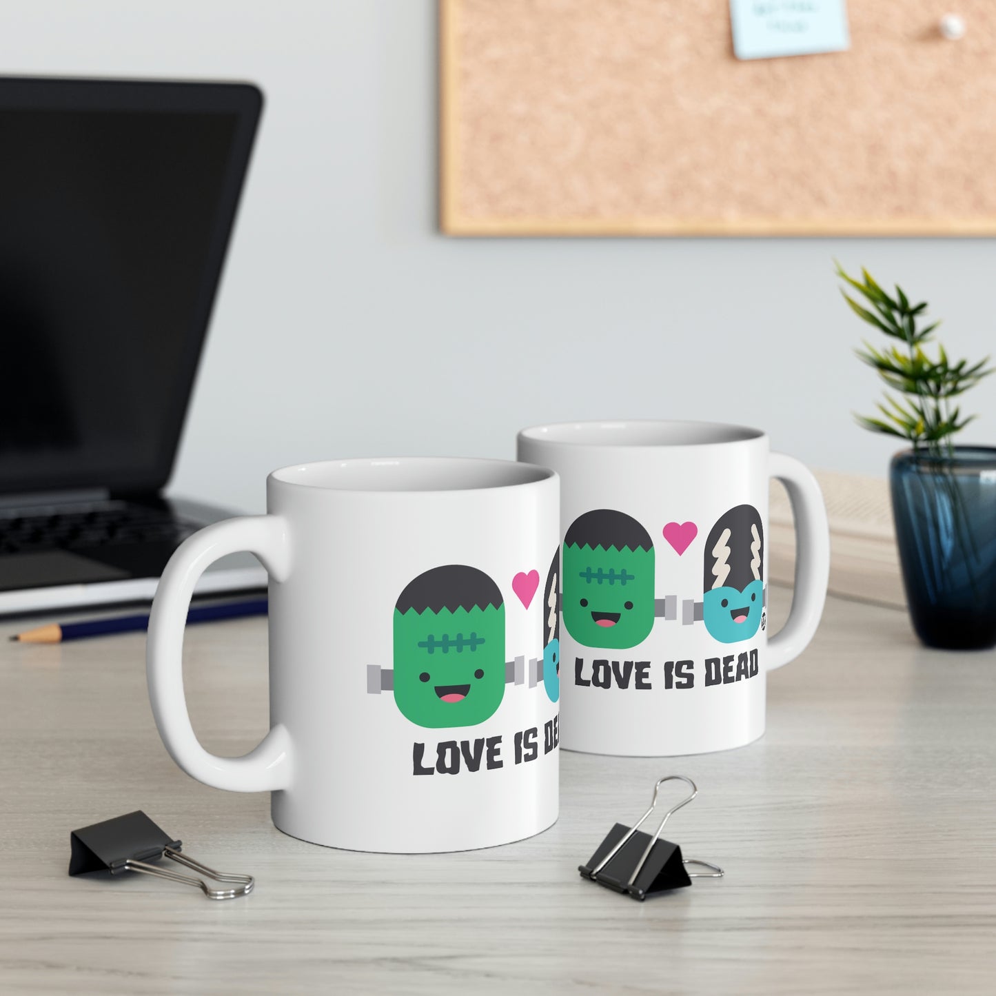 Love Is Dead Frankenstein Coffee Mug