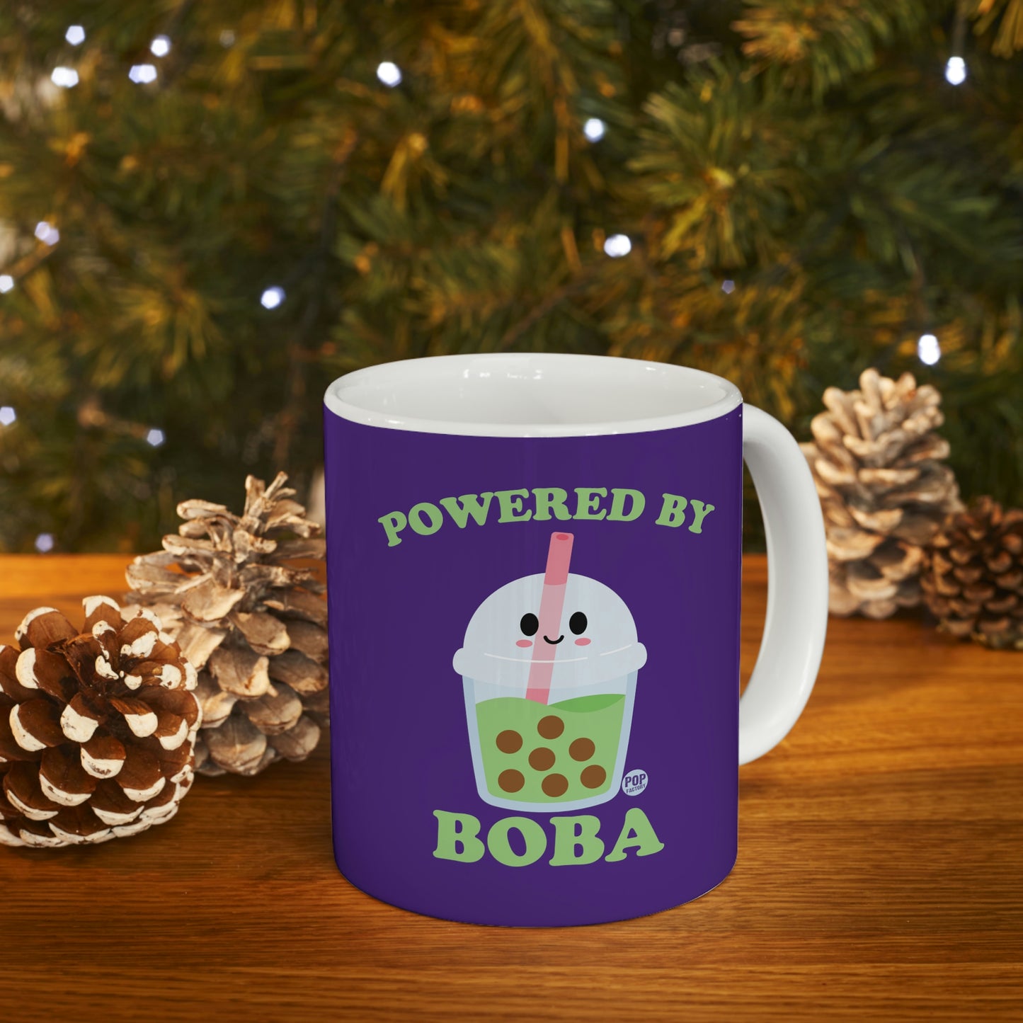 POWERED BY BOBA COFFEE MUG