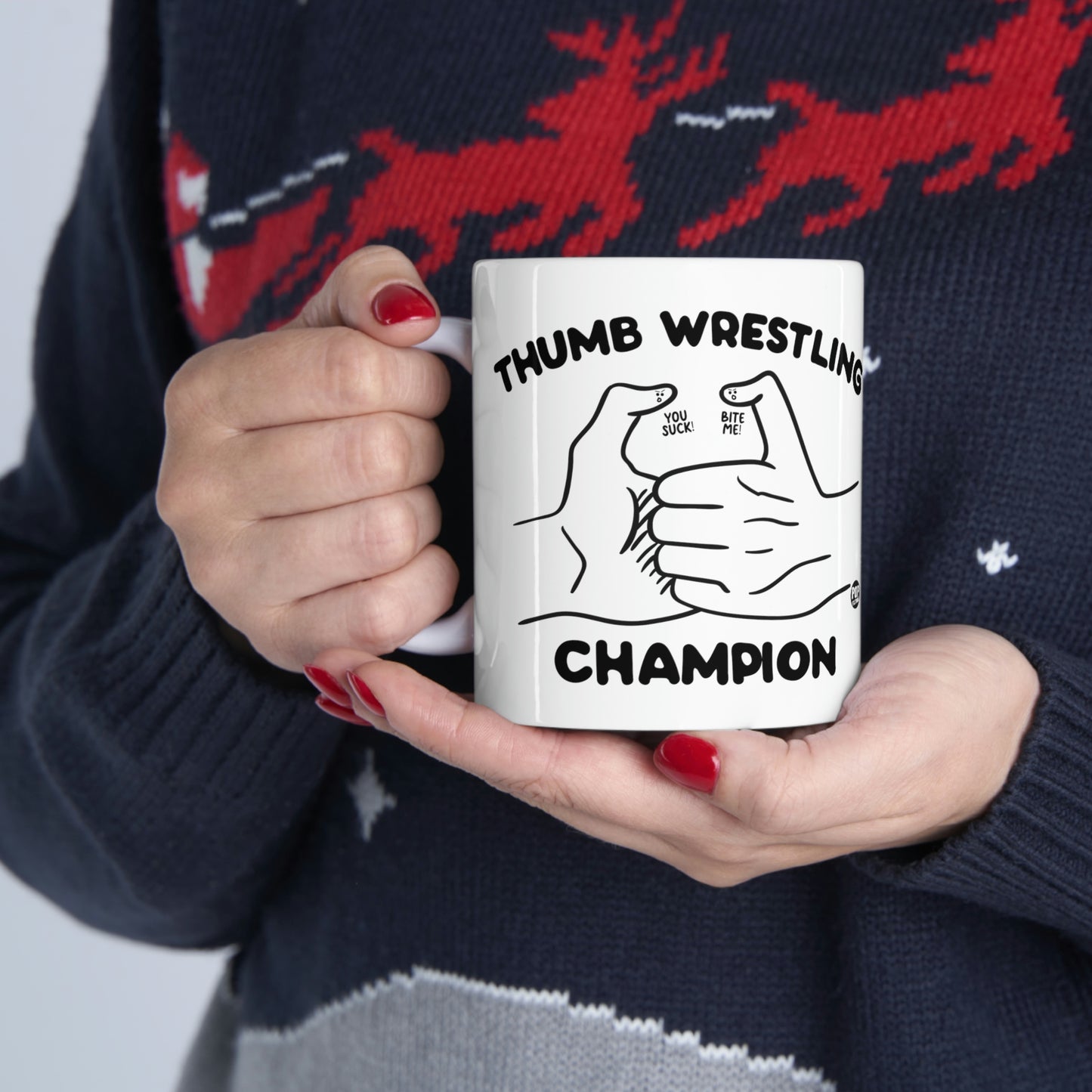 Thumb Wrestling Champ Mug