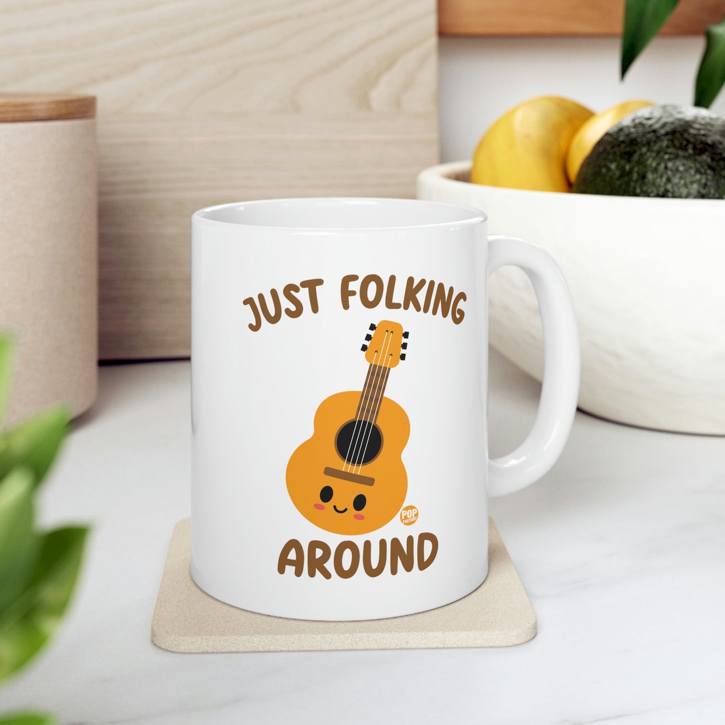 Just Folking Around Guitar Coffee Mug