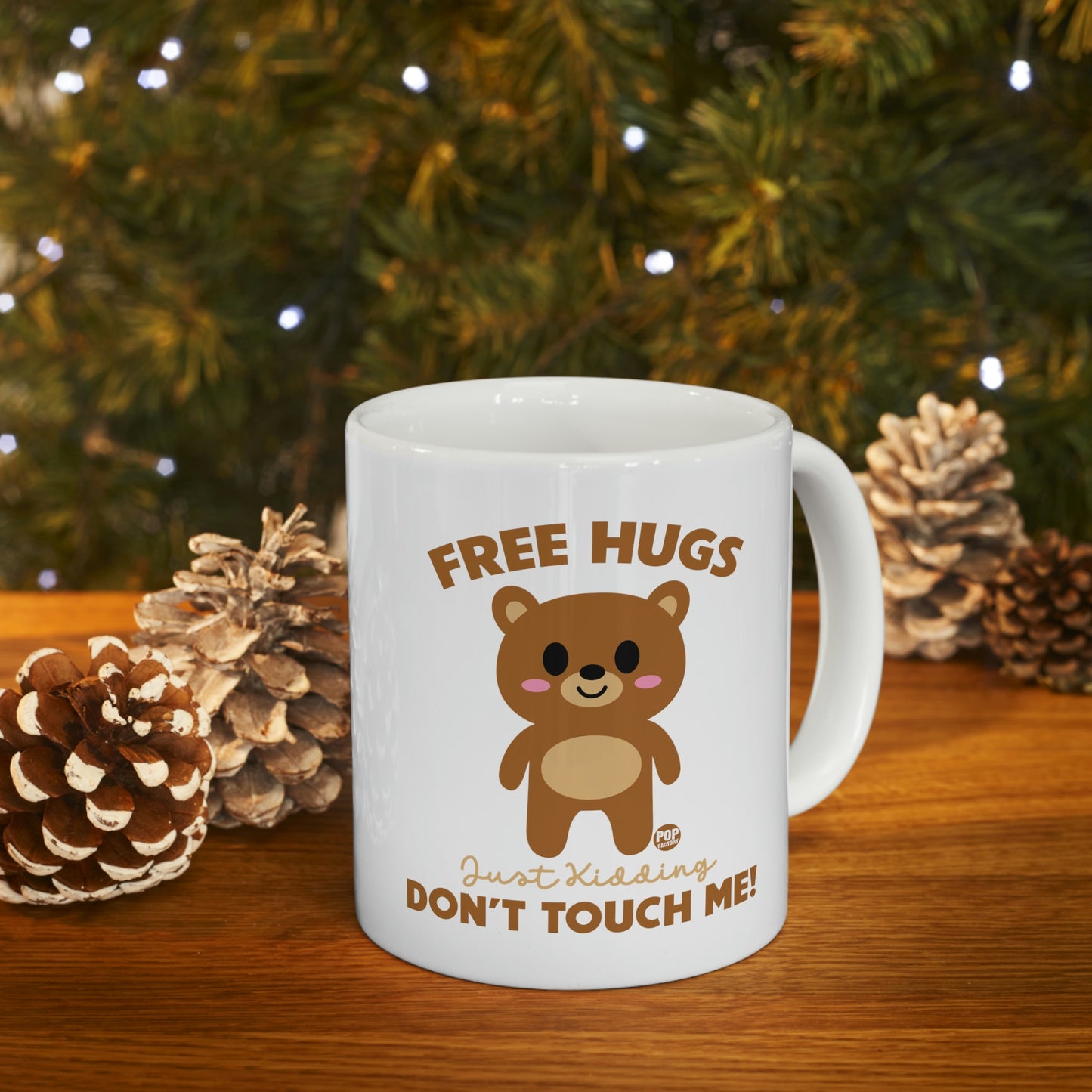 FREE HUGS JUST KIDDING COFFEE MUG