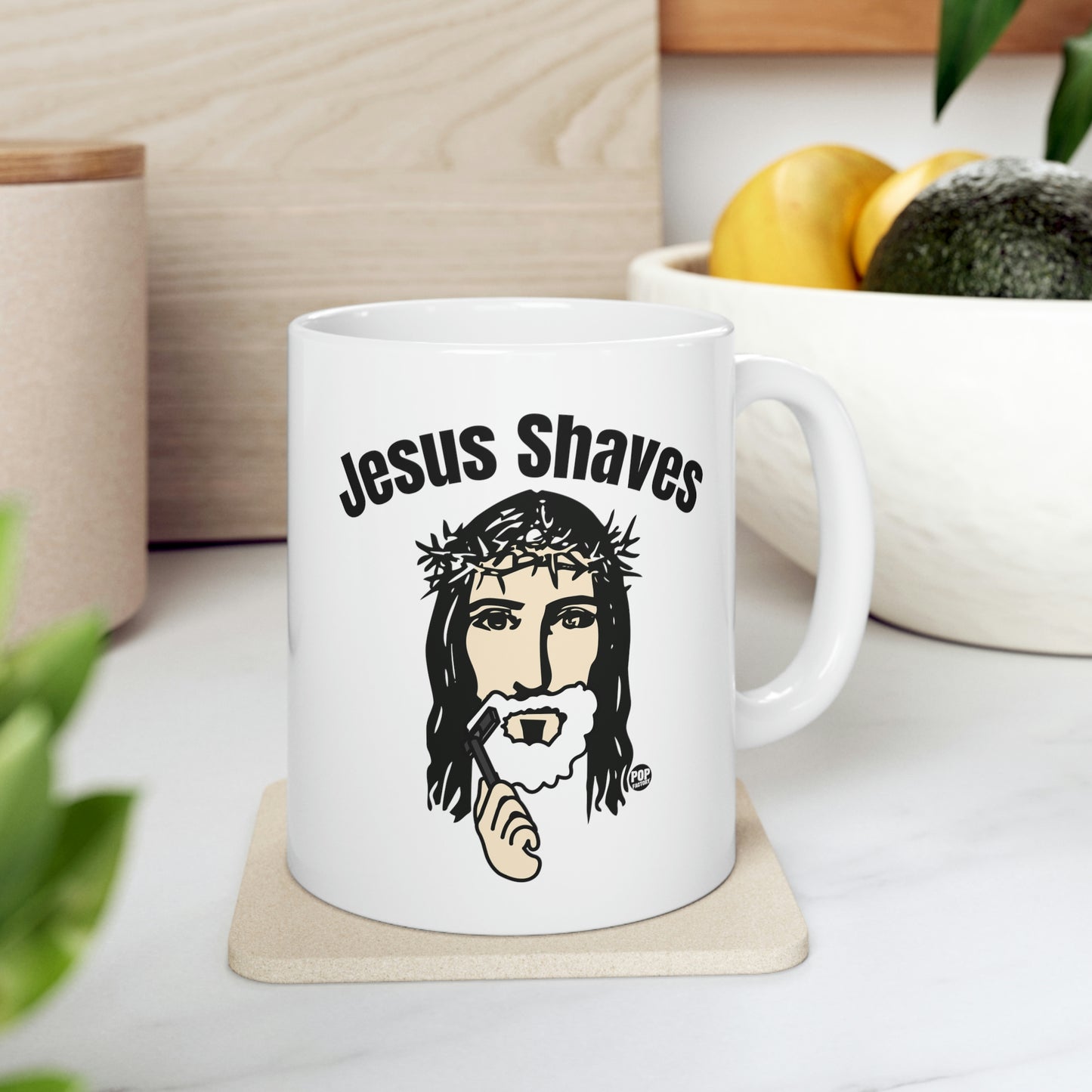JESUS SAVES COFFEE MUG