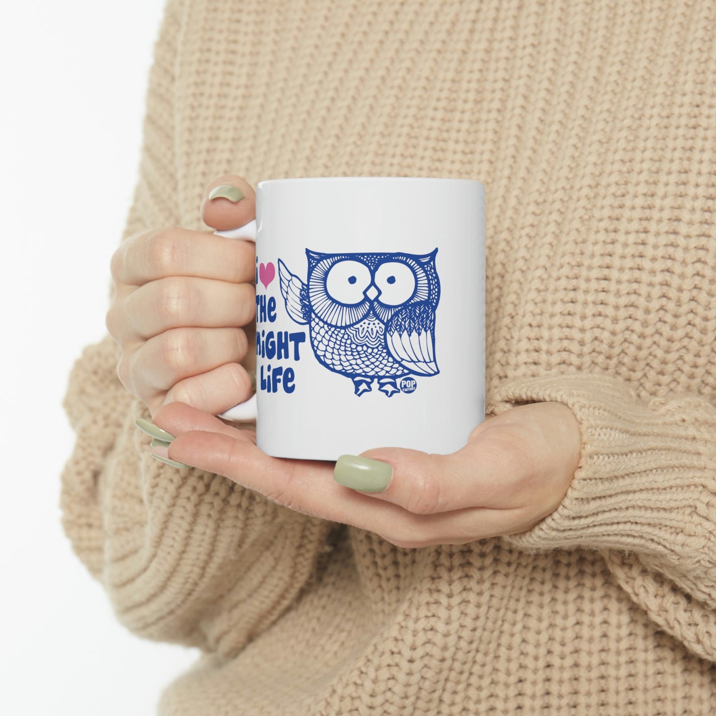 I LOVE THE NIGHT LIFE, OWL COFFEE MUG