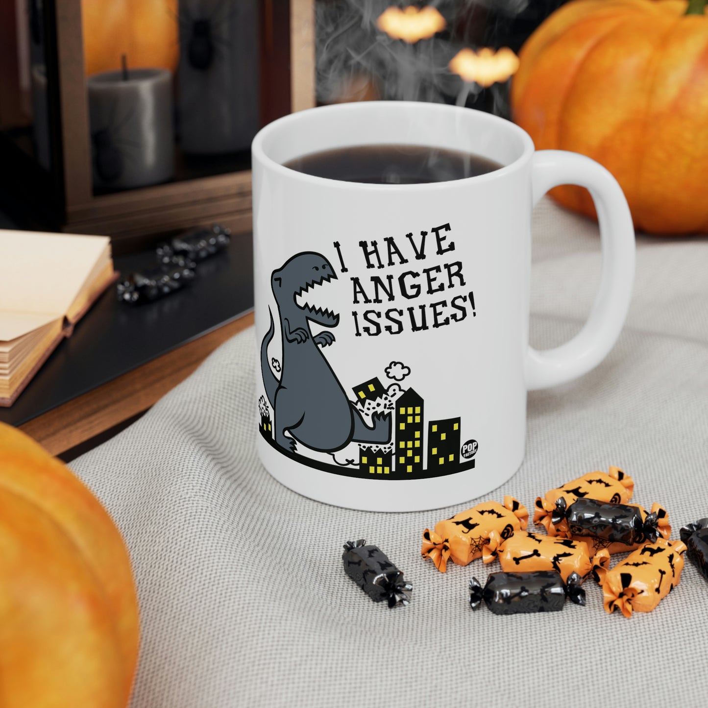 ANGER ISSUES DINOSAUR COFFEE MUG