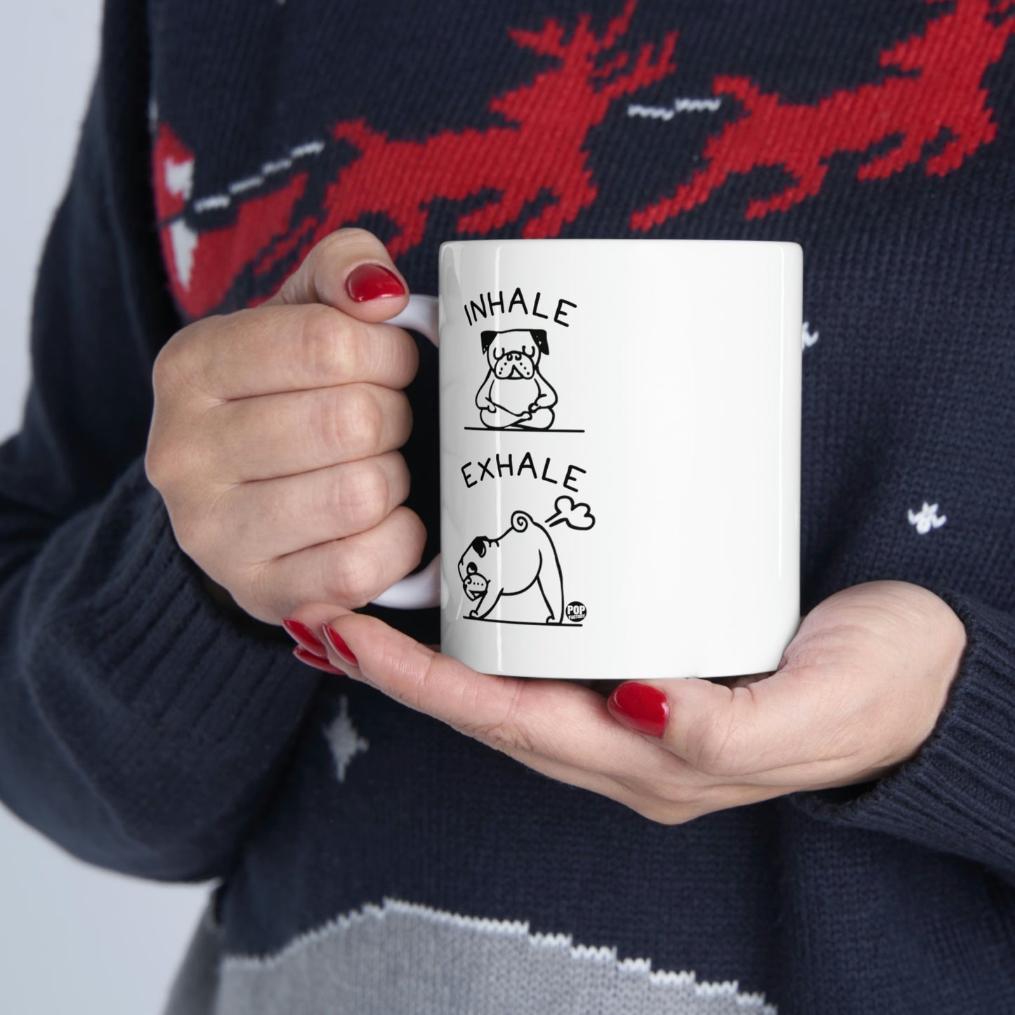 INHALE EXHALE DOG COFFEE MUG