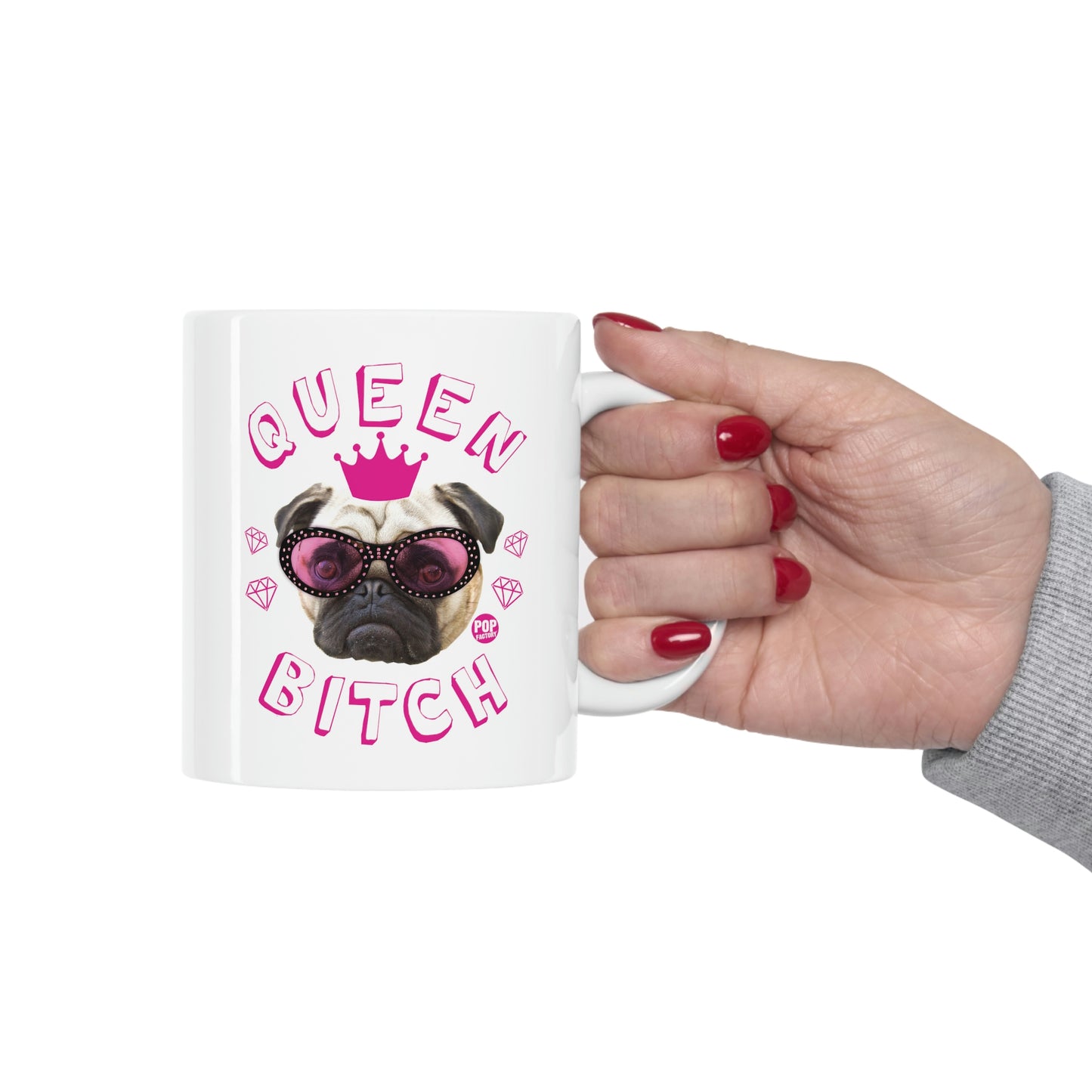 QUEEN BITCH PUG COFFEE MUG