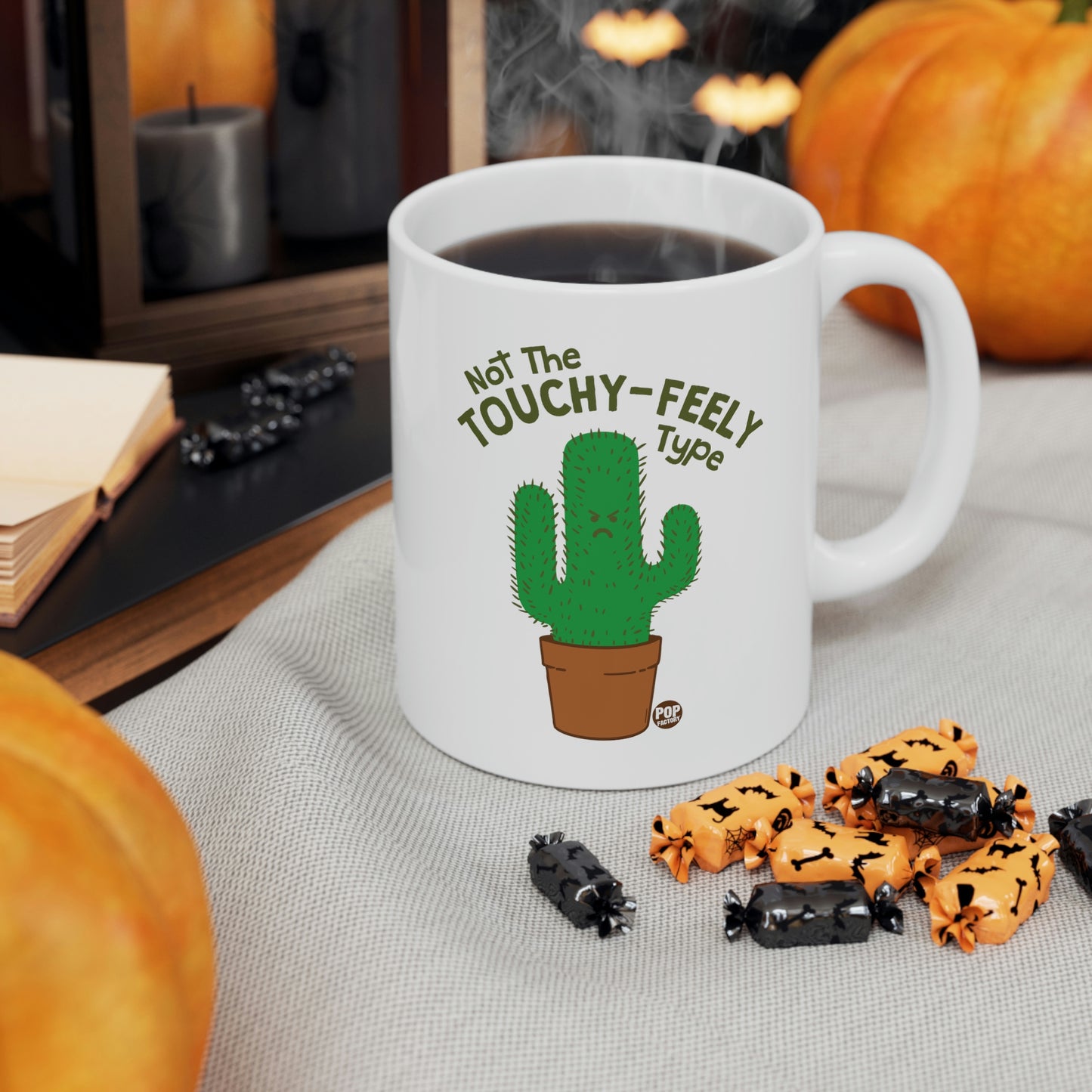 NOT THE TOUCHY FEELY TYPE  CACTUS COFFEE MUG