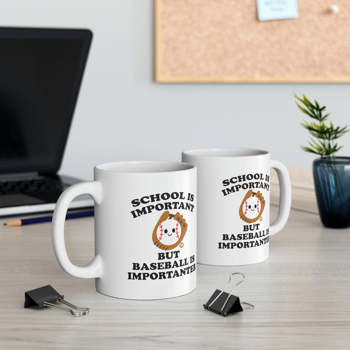 SCHOOL IS IMPORTANT BUT BASEBALL IS IMPORANTER COFFEE MUG